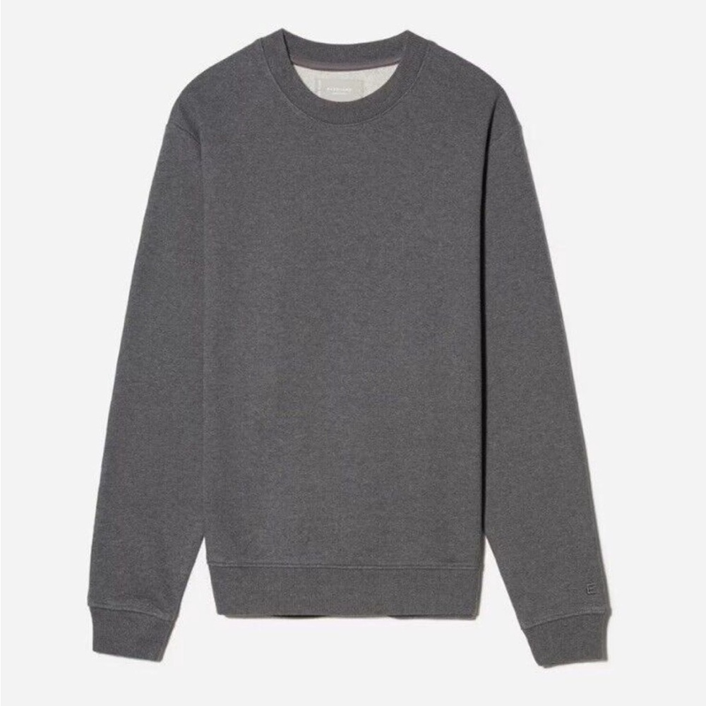 EVERLANE Mens The Track Crewneck Sweatshirt Organic Cotton Gray NWT Size S Small